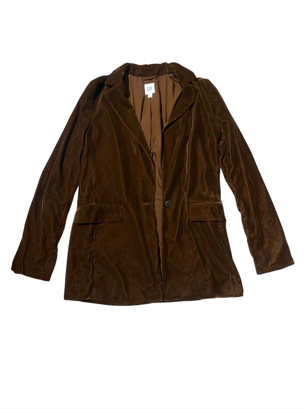 GAP Brown Velvet Single-Button Blazer